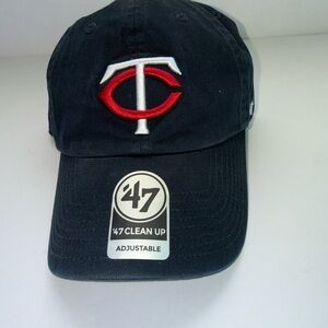 NWT '47 Brand Minnesota Twins Clean Up Adjustable Hat Navy MLB Dad Cap